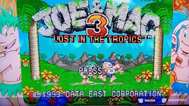 Pantalla de título de Joe & Mac: Lost in the Tropics