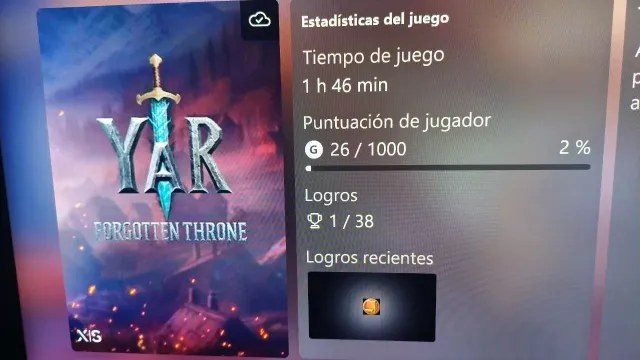 Estadísticas del juego en Xbox: 1 h 46 min
