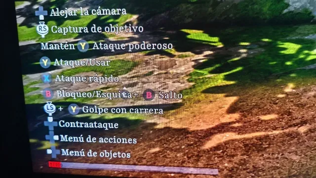 Controles en pantalla con el mando