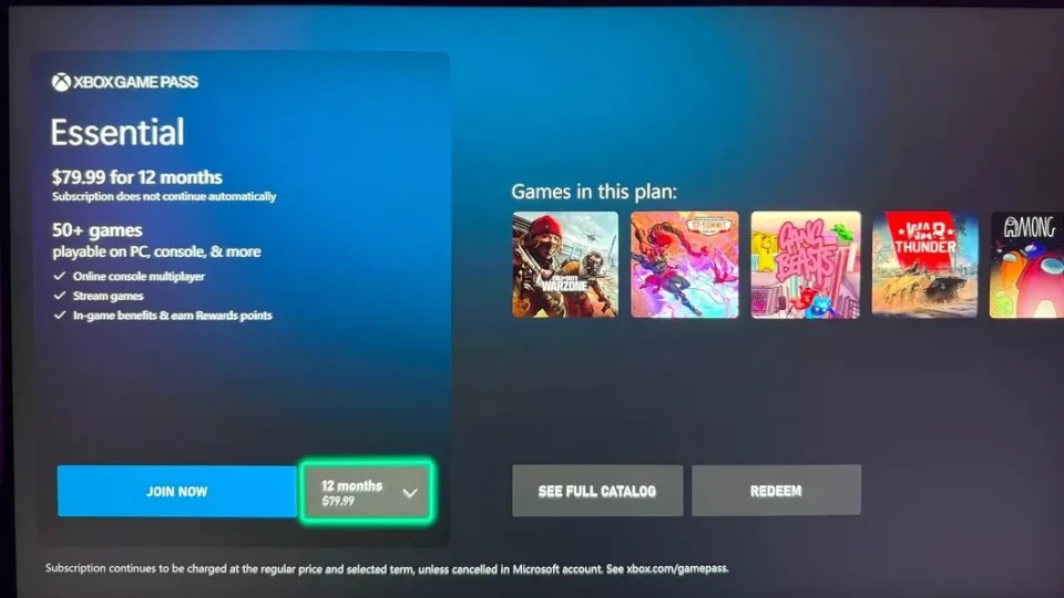 Game Pass Essential podría recuperar el plan anual a 79,99 $ según este rumor