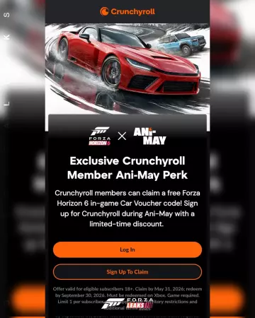 Forza Horizon 6 y Crunchyroll se unen: coche gratis en FH6 por el Ani-May