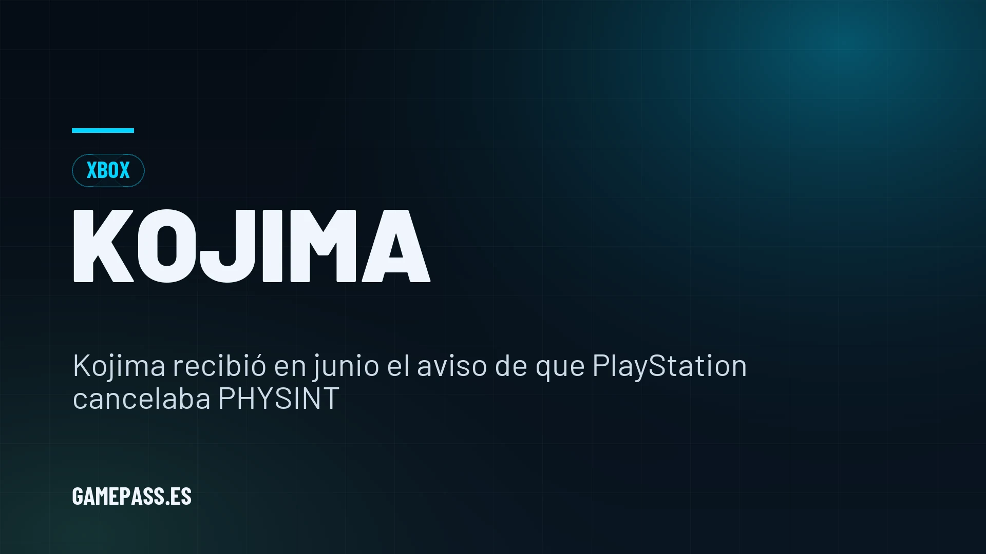 Kojima recibió en junio el aviso de que PlayStation cancelaba PHYSINT